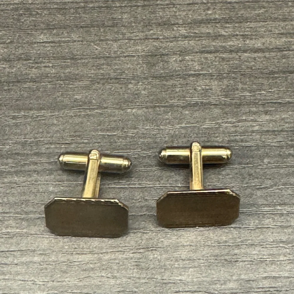 Unbranded Cufflinks Mens OS Gold Vintage Rectangular Classic Formal Accessory